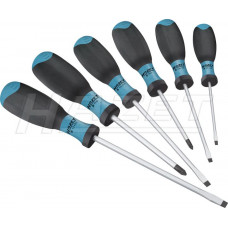 Set of 6 screwdrivers. 4 minus (-) 2 Cross-head  (HAZET)