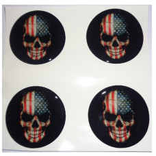 USA FLAG SKULL 3D wheel cap stickers