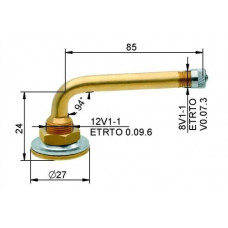 Tube valve VG12 85 mm (straight)