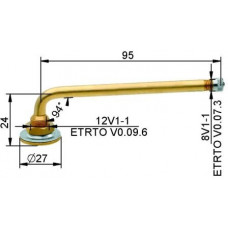 Tube valve VG12 95 mm (straight)