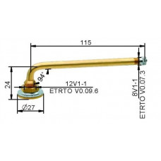 Tube valve VG12 115 mm (straight)