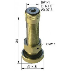 Metal valve Ø 8,3 x 34 mm