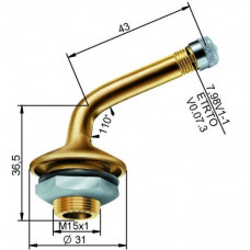 Truck tubeless valve Ø 20,5 x 44 mm