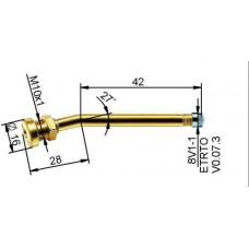 Truck tubeless valve Ø 9,7 x 70 mm (curved 27°)