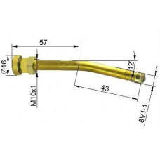 Truck tubeless valve Ø 9,7 x 100 mm (curved 12°)